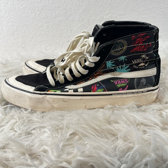 VANS SK8-HI All Over Print Skate Shoe Sneaker Size 9 Pirates & Palms Unisex - Picture 6 of 11